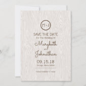 Modern Rustic Woodgrain Wedding Save the Date Kaar (Voorkant)
