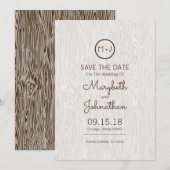 Modern Rustic Woodgrain Wedding Save the Date Kaar (Voorkant / Achterkant)