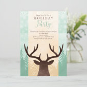 Modern Rustic Woodland Deer Kerstmis Kaart (Staand voorkant)