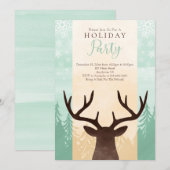 Modern Rustic Woodland Deer Kerstmis Kaart (Voorkant / Achterkant)