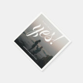 Modern Rustic zei: "Ja Verloving Foto" Servet (Hoek)