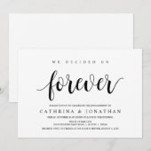 Modern Rustic, zwart script, Engagement Party Kaart (Voorkant / Achterkant)