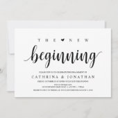 Modern Rustic, zwart script, Engagement Party Kaart (Voorkant)