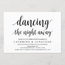 Modern Rustic, zwart script, Engagement Party
