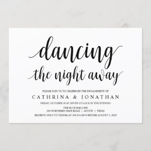 Modern Rustic, zwart script, Engagement Party Kaart