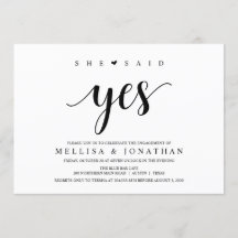 Modern Rustic, zwart script, Engagement Party