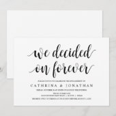 Modern Rustic, zwart script, Engagement Party Kaart (Voorkant / Achterkant)