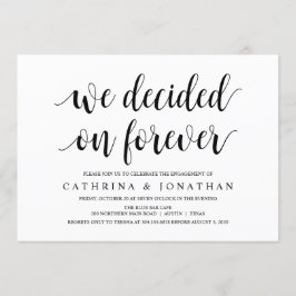 Modern Rustic, zwart script, Engagement Party Kaart
