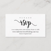 Modern Rustic, zwart script, online RSVP-website Informatiekaartje (Voorkant)