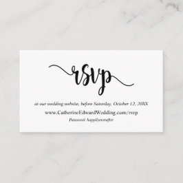 Modern Rustic, zwart script, online RSVP-website Informatiekaartje