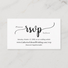 Modern Rustic, zwart script, online RSVP-website Informatiekaartje