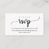 Modern Rustic, zwart script, online RSVP-website Informatiekaartje (Voorkant)