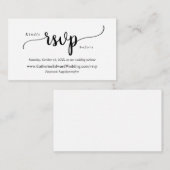 Modern Rustic, zwart script, online RSVP-website Informatiekaartje (Voorkant / Achterkant)