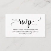 Modern Rustic, zwart script, online RSVP-website Informatiekaartje (Voorkant)