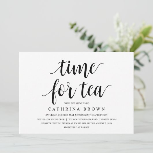 Modern Rustic, zwart script, Vrijgezellenfeest Kaart (Staand voorkant)