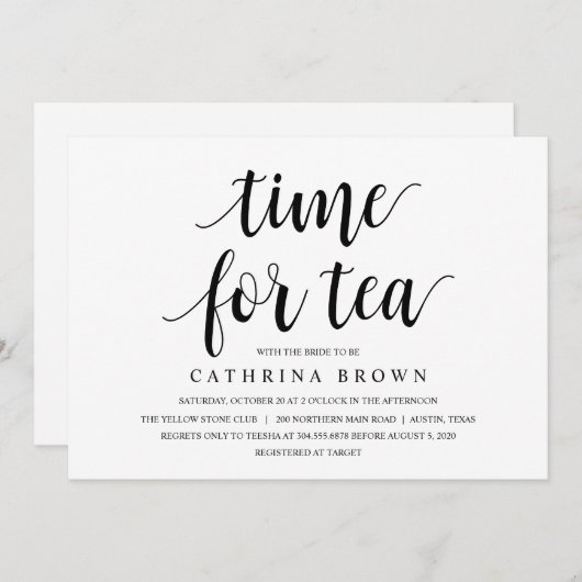 Modern Rustic, zwart script, Vrijgezellenfeest Kaart (Voorkant / Achterkant)