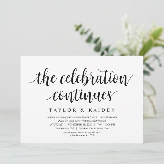 Modern Rustic, zwart script, weddenschappen Kaart (Staand voorkant)