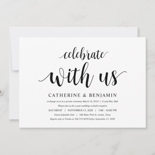 Modern Rustic, zwart script, weddenschappen Kaart (Voorkant)
