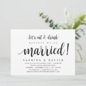 Modern Rustic, zwart script, weddenschappen Kaart (Staand voorkant)