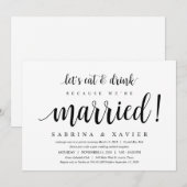 Modern Rustic, zwart script, weddenschappen Kaart (Voorkant / Achterkant)