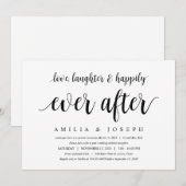 Modern Rustic, Zwarte lettertype, Trouw Elopement Kaart (Voorkant / Achterkant)