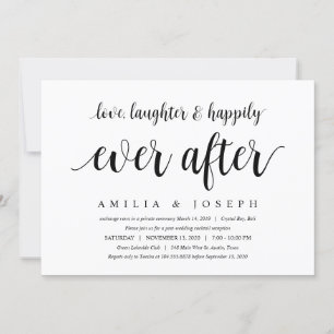 Modern Rustic, Zwarte lettertype, Trouw Elopement Kaart