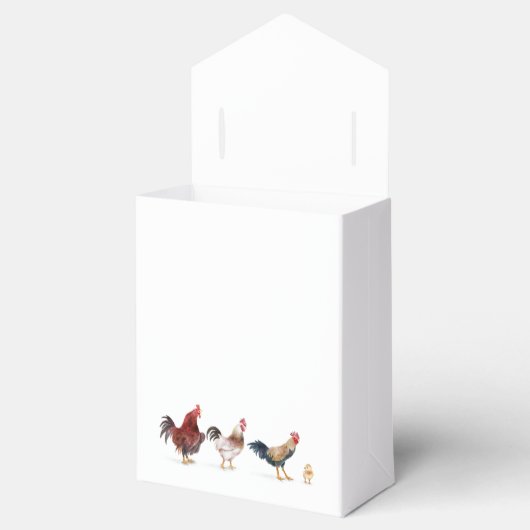Modern rustiek Boerderij Chicken Wedding Bedankdoosjes (Geopend)