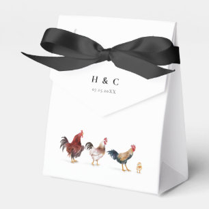 Modern rustiek Boerderij Chicken Wedding Bedankdoosjes