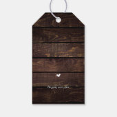 Modern rustiek, bruiloft dank u Gift Cadeaulabel (Achterkant)