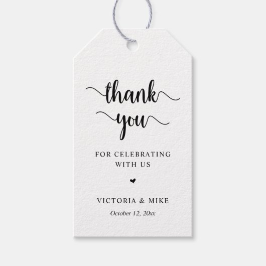 Modern rustiek, bruiloft dank u Gift Cadeaulabel (Voorkant)