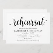 Modern rustiek, bruiloft repetitie en diner kaart (Voorkant / Achterkant)