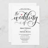 Modern rustiek bruiloft uitnodiging kaart ontwerp (Voorkant / Achterkant)