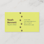 Modern rustiek bruin Bord geel huisdier zitten Visitekaartje (Achterkant)