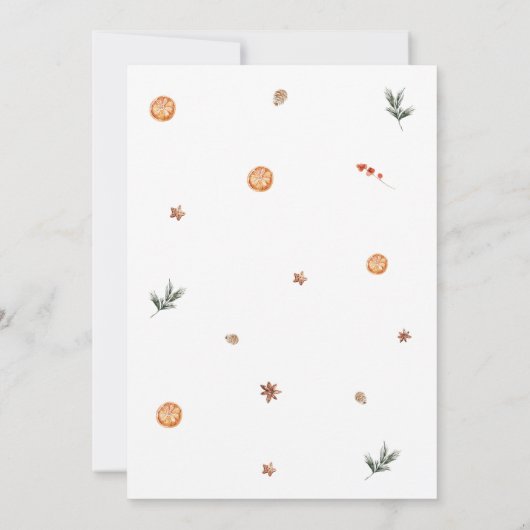 Modern Rustiek Citrus Sinaasappel Kerstfeest Kaart (Achterkant)