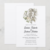 Modern Rustiek Country Horse Bloemen Huwelijk I Kaart (Voorkant / Achterkant)