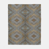 Modern rustiek diamanten patroon verweerde houtner fleece deken (Voorkant)