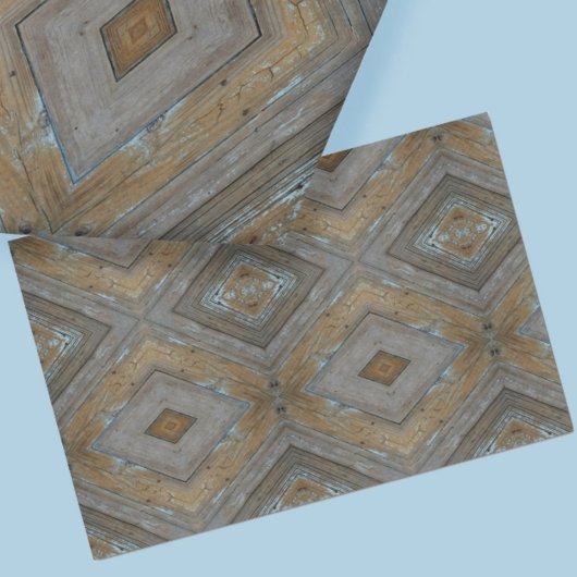 Modern rustiek diamanten patroon verweerde houtner tissuepapier