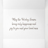 Modern rustiek donker hout script vakantie 2 foto drieluik wenskaart (Binnenkant midden)