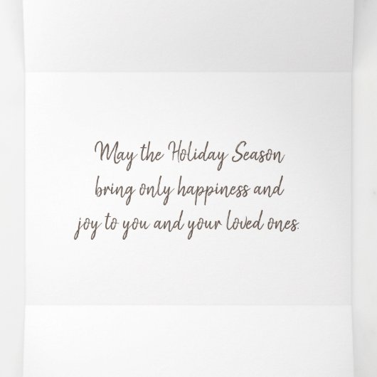 Modern rustiek donker hout script vakantie 2 foto drieluik wenskaart (Binnenkant midden)