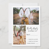 Modern rustiek elegant foto bruiloft RSVP Kaart (Voorkant)