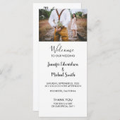 Modern rustiek elegant fotohuwelijksprogramma programmakaart (Voorkant / Achterkant)