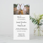 Modern rustiek elegant fotohuwelijksprogramma programmakaart (Staand voorkant)