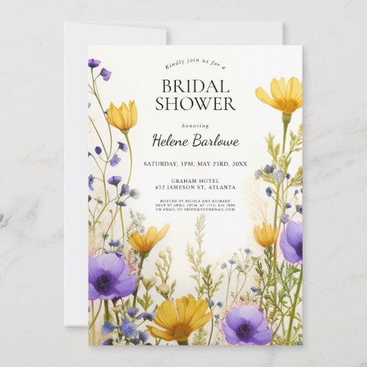 Modern rustiek Elegant Wildflower Vrijgezellenfees Kaart (Voorkant)