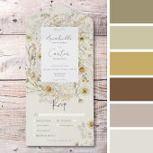 Modern rustiek gedroogd madeliefjes bloemendiner all in one uitnodiging