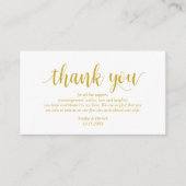 Modern Rustiek Geel Goud, bruiloft Dank u Informatiekaartje (Voorkant)