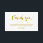 Modern Rustiek Geel Goud, bruiloft Dank u Informatiekaartje<br><div class="desc">Dit is de Modern Rustic,  Geel Goud Script,  Wedding receptie Enclosure Kaart. U kunt de kleuren van het lettertype wijzigen en uw huwelijksdetails toevoegen in het bijpassende lettertype / belettering. #TeeshaDerrick</div>