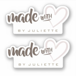 Modern rustiek gemaakt met liefde hart natuurlijk  sticker