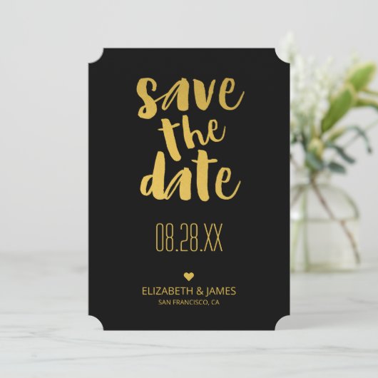 Modern rustiek goud Save the Date Wedding (Staand voorkant)