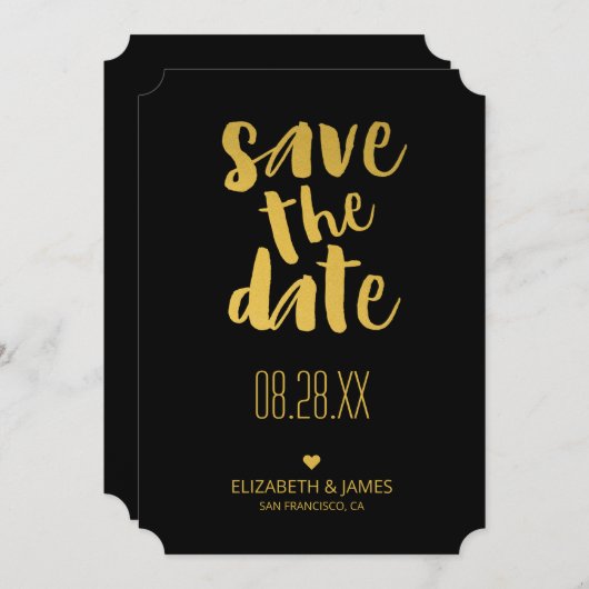 Modern rustiek goud Save the Date Wedding (Voorkant / Achterkant)