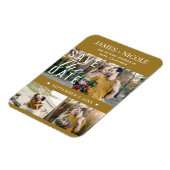 Modern Rustiek Goud Save the Date Wedding 3 Foto's Magneet (Linkerzijde)